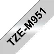 TZE-M951 - Ruban Laminé BROTHER - 24mm de large - Noir/Argent